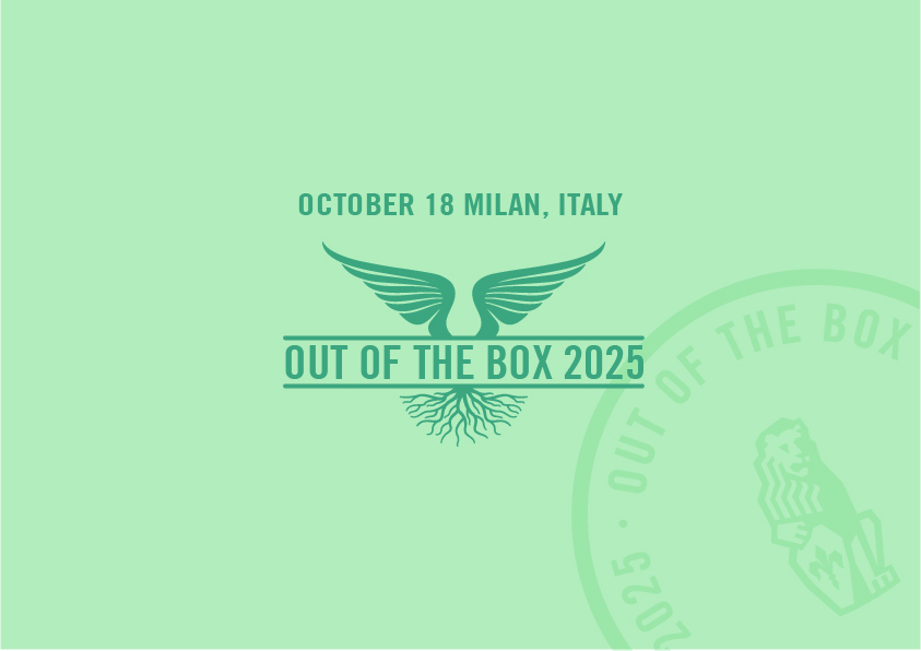 immagine save the date dell'evento con data evento e scritta out of the box 2025